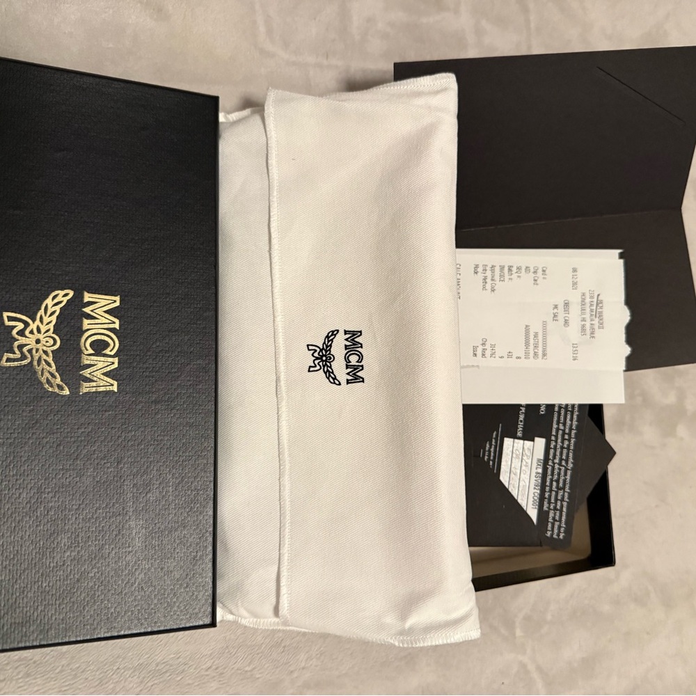 MCM Tan Leather Zip Wallet - Picture 3 of 4